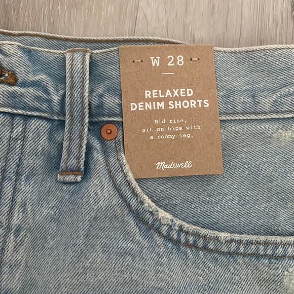 NWT Madewell Relaxed Denim Shorts Size 28 - Picture 6 of 12